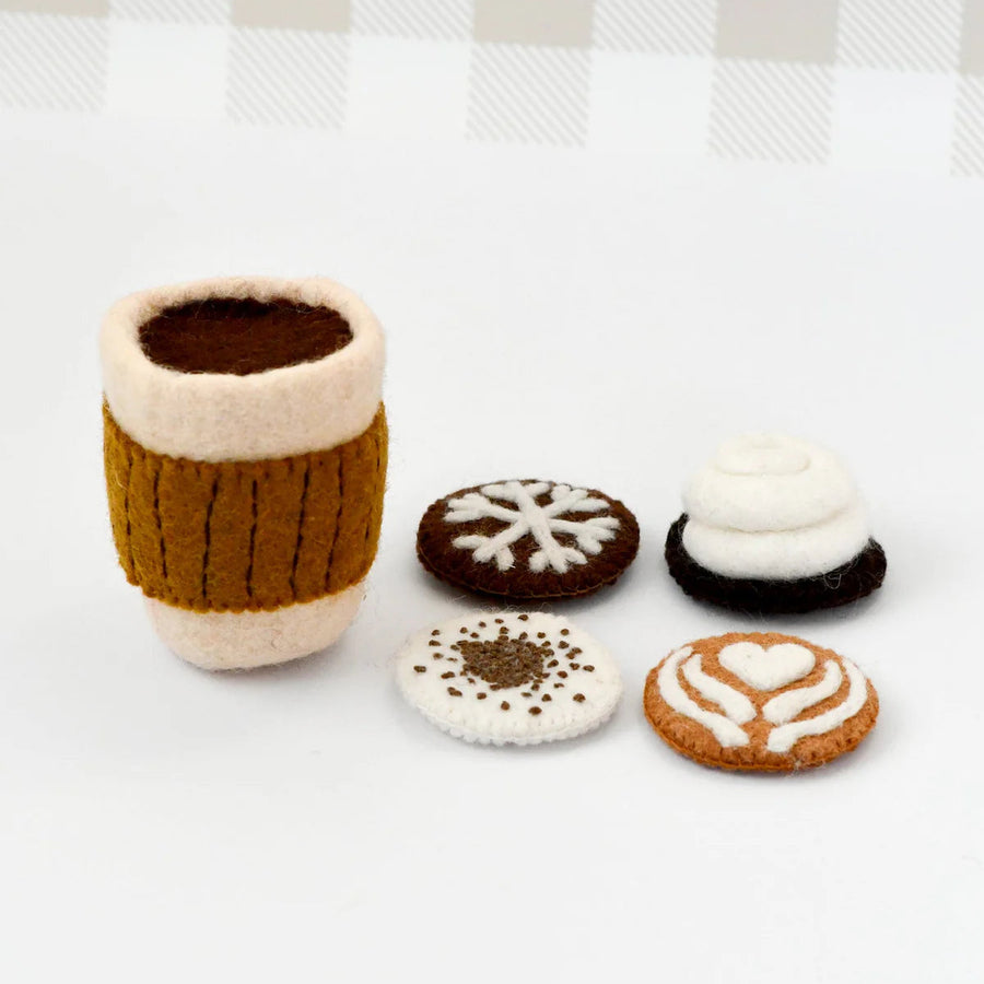 Felt Coffee Cup with Interchangeable Toppings