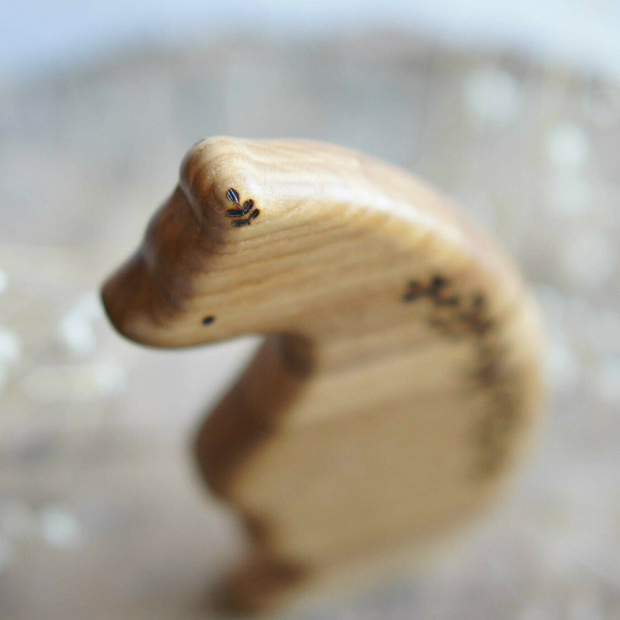 Wooden Bear, Standing, a natural wood animal toy by Tiny Fox Hole (view 3)