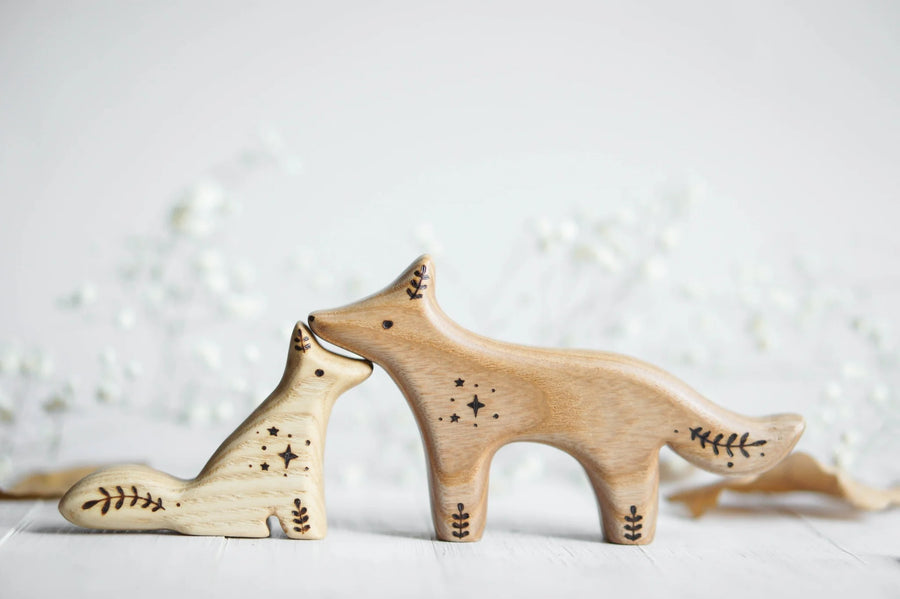 Wooden Wolf, Mama, a natural wood animal toy by Tiny Fox Hole (view 2)