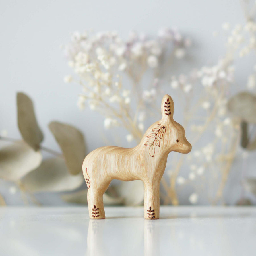 Wooden Donkey Foal, a natural wood animal toy by Tiny Fox Hole (view 2)