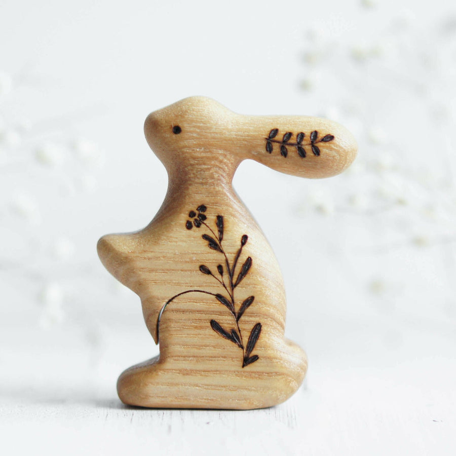 Wooden Bunny, No. 7, a natural wood animal toy by Tiny Fox Hole (view 2)