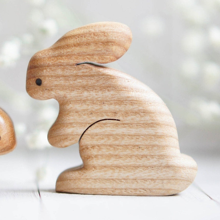 Wooden Bunny, No. 3, a natural wood animal toy by Tiny Fox Hole (view 3)
