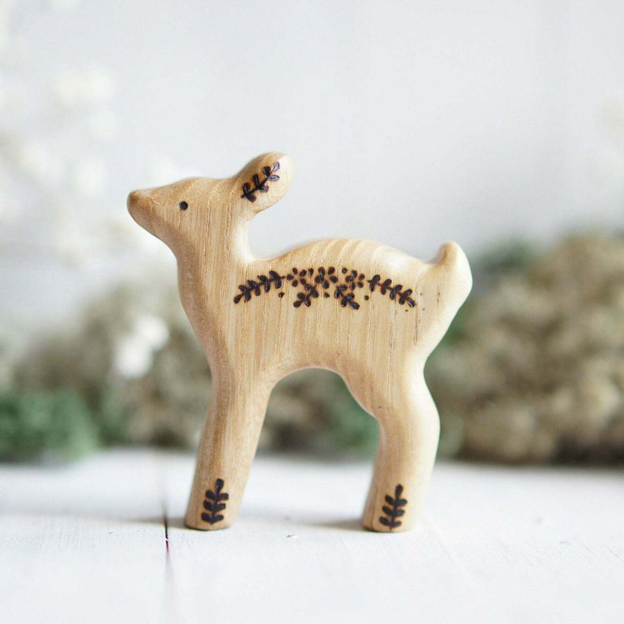 Wooden Fawn, a natural wood animal toy by Tiny Fox Hole (view 3)