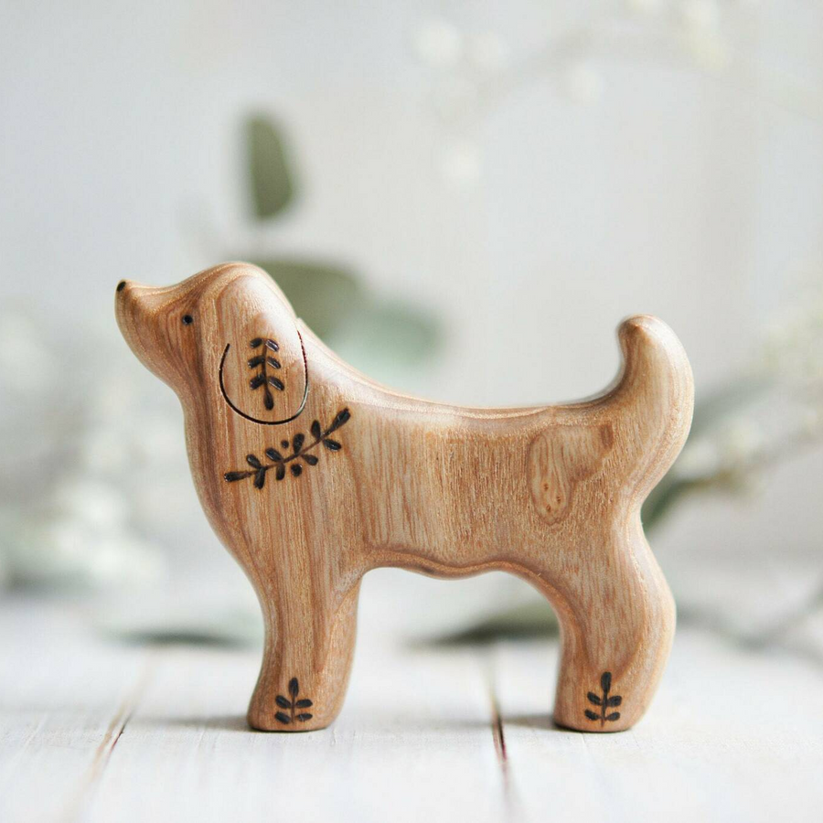 Wooden Dog, Papa, a natural wood animal toy by Tiny Fox Hole (view 2)