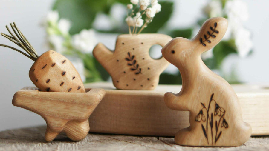 Wooden Bunny, a natural wood animal toy by Tiny Fox Hole (view 4)