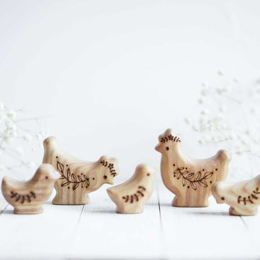 Wooden Hen, Standing, a natural wood animal toy by Tiny Fox Hole (view 3)