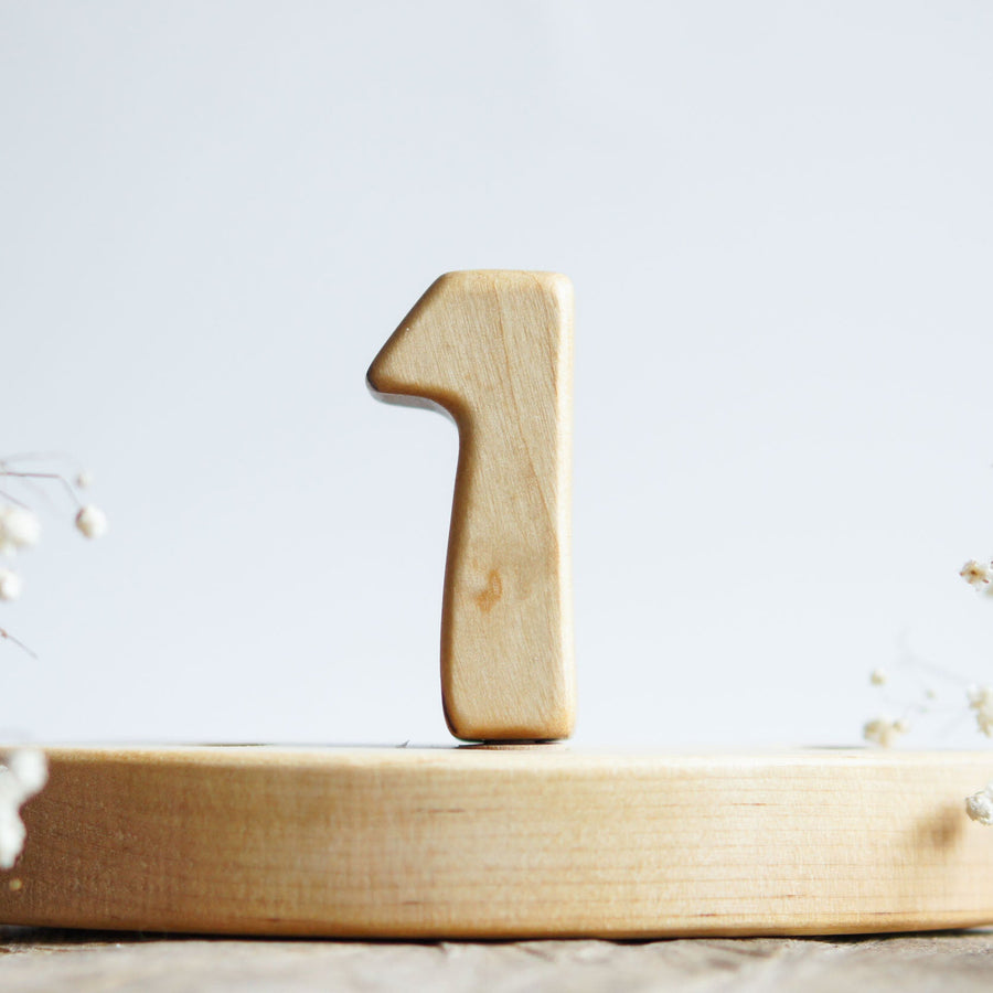 Wooden Number, a wooden Waldorf celebration piece by Tiny Fox Hole (view 2)