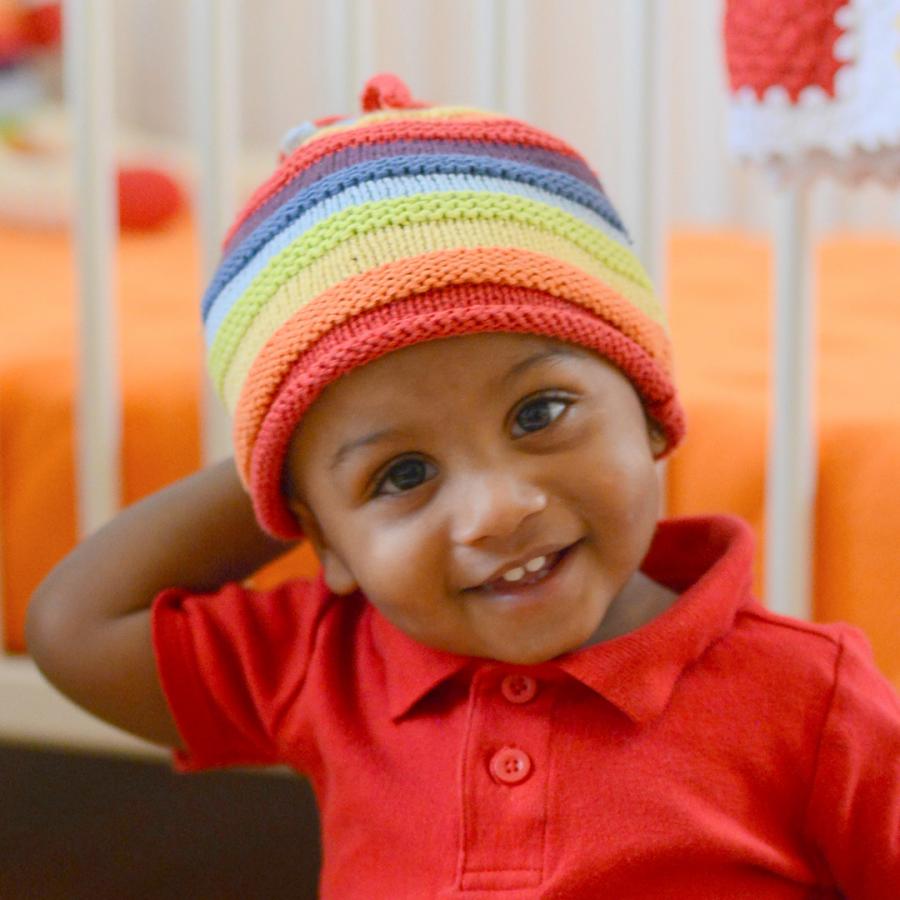 Baby Beanie - Rainbow Stripey