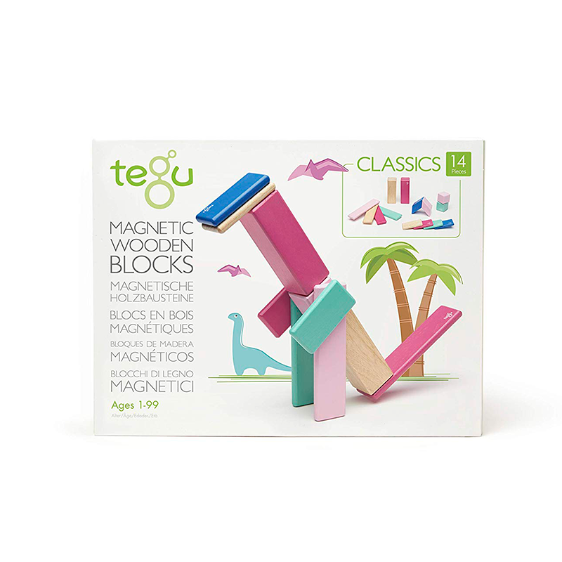 14-Piece Set Magnetic Wooden Blocks Tegu Classics