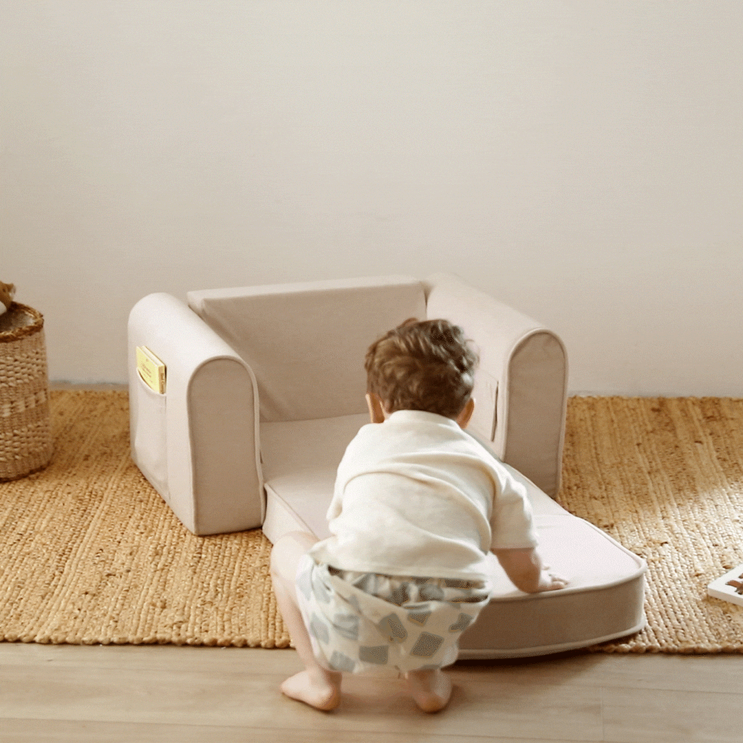 Tiny Land® GentleSnug Kid Chair - Beige White