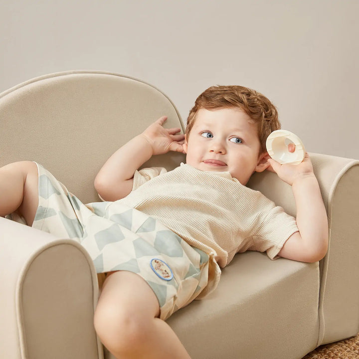 Tiny Land® GentleSnug Kid Chair - Beige White