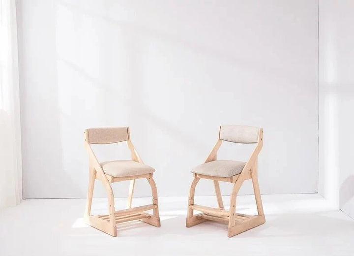 Calla Adjustable Solid Wood Chair for Kids - 4 Height Settings, Easy-to-Clean Fabric