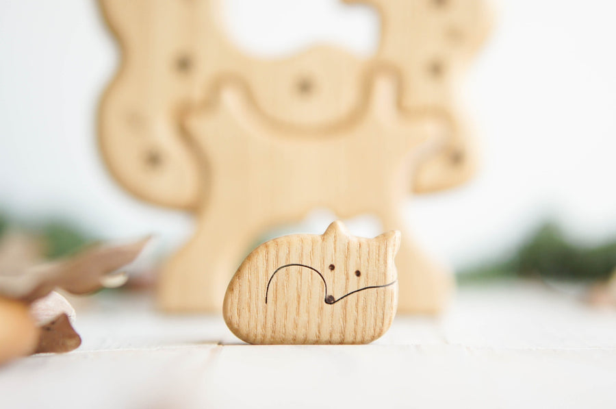 Wooden Tree Puzzle with Bird and Fox, a natural wood puzzle by Tiny Fox Hole (view 3)