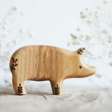 Wooden Pig, a natural wood animal toy by Tiny Fox Hole (view 2) · view 2