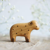 Wooden Lamb, Twig on Ear, a natural wood animal toy by Tiny Fox Hole (view 2) · view 2