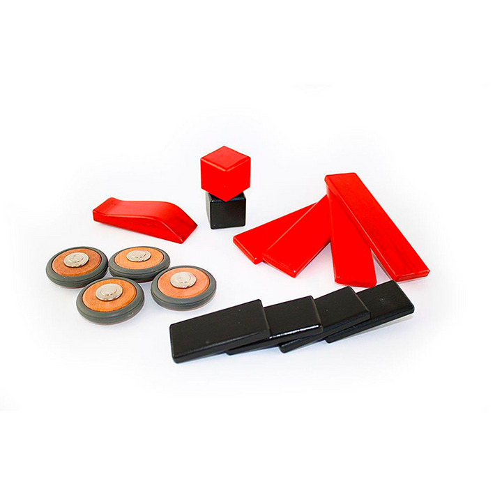 Magnetic Wooden Wheels Magnetic Wooden Blocks 4 pieces