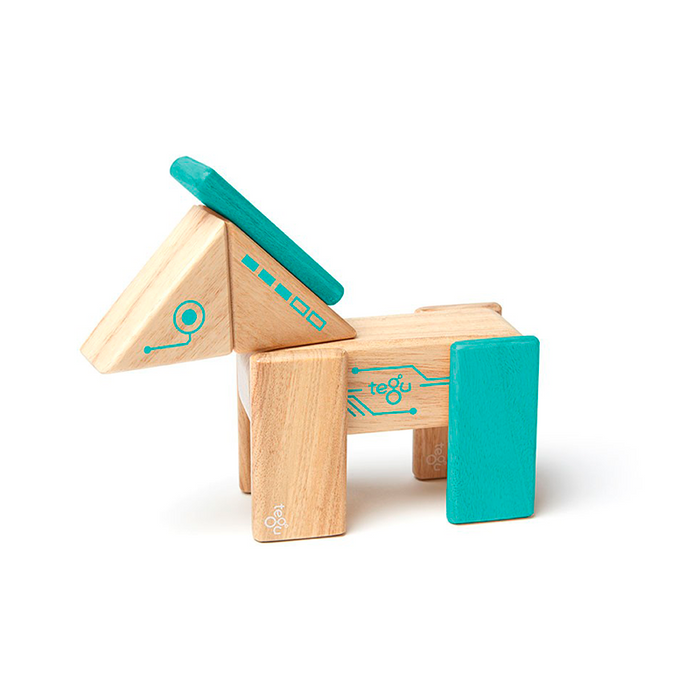 Tegu Robo 8-piece magnetic wooden blocks from the Future Collection
