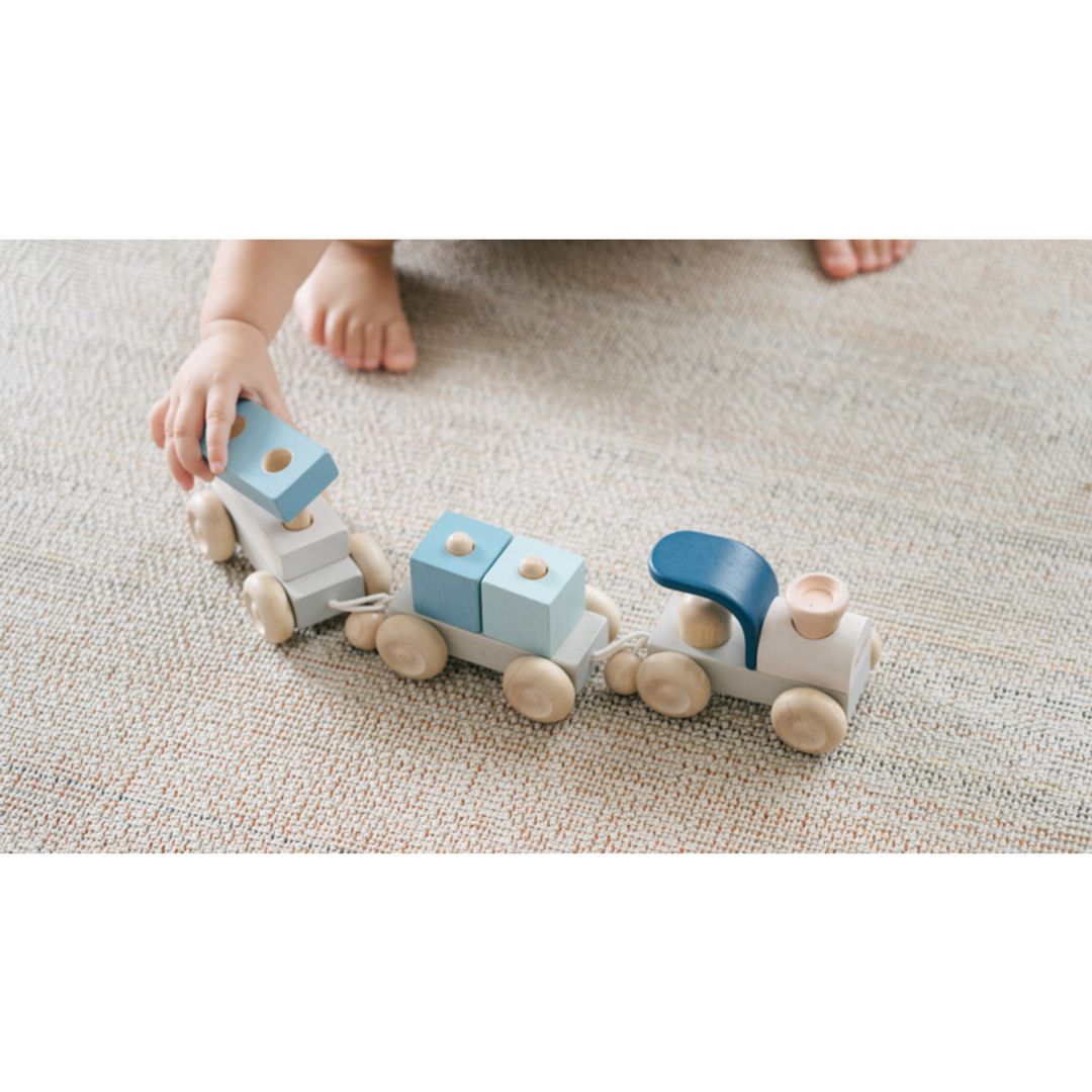 Plan Toys Stacking Train Trio - Orchard