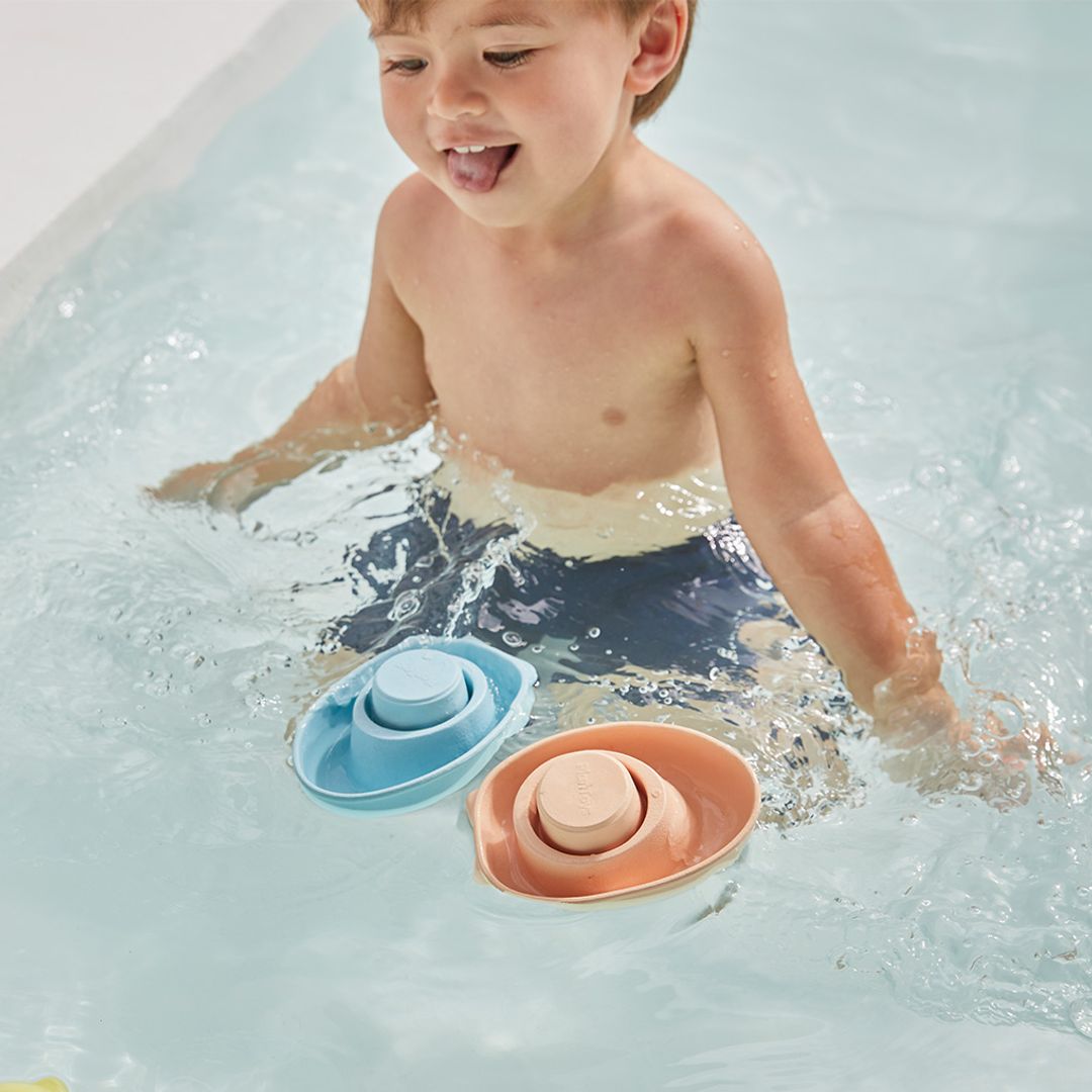 Plan Toys Rubber Convertible Boat - Pastel Blue