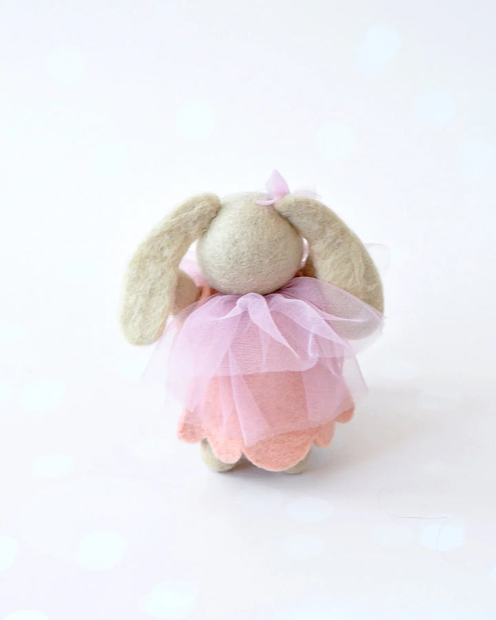 Adorable Rabbit Felt Doll with Pink Tutu Dress