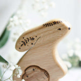 Wooden Bunny Announcement Puzzle, a wooden new-baby keepsake by Tiny Fox Hole (view 5) · view 5