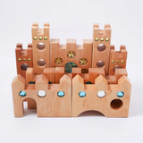 Bauspiel Small Fairytale Castle built into a castle front with gem-set towers and arched gates · view 1