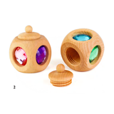 Open and closed Bauspiel Tooth Fairy Boxes, pastel and bright, with the lid set aside · view 4
