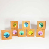 Bauspiel Giant Sparkling Blocks, eight wooden blocks with large faceted gems · view 3