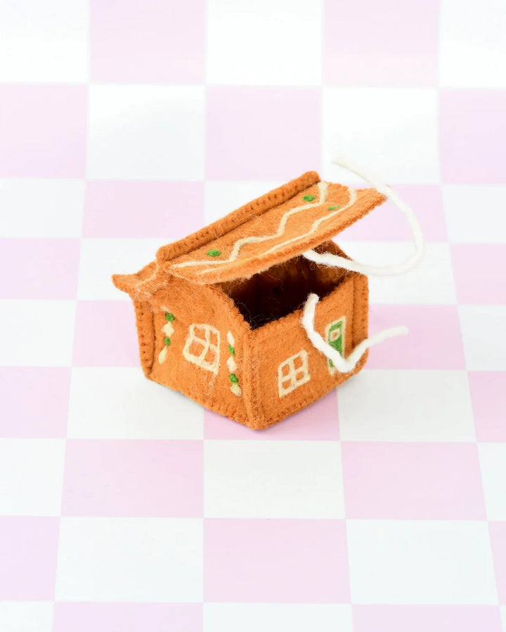Felt Gingerbread House, Green Door