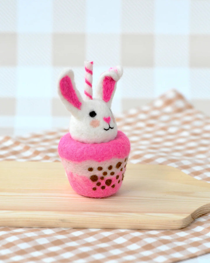Felt Bunny Boba Bubble Tea Drink