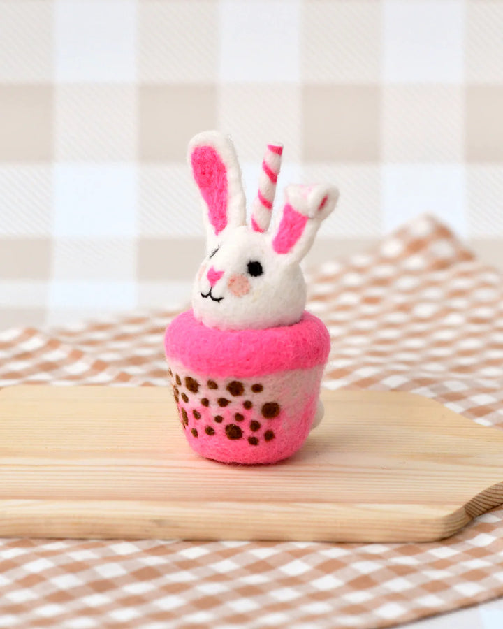 Felt Bunny Boba Bubble Tea Drink