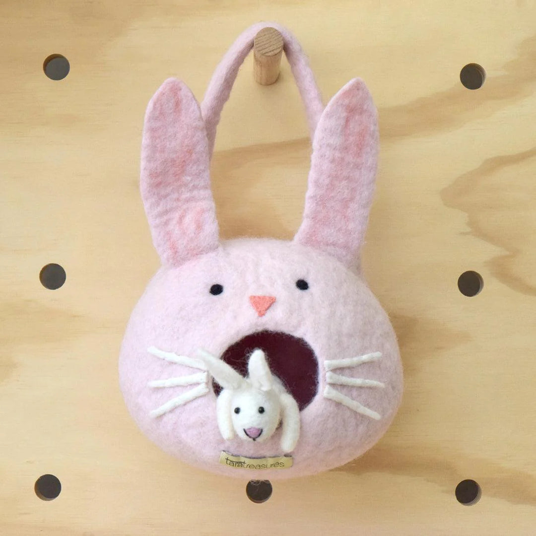 Felt Rabbit House Bag with Rabbit Toy