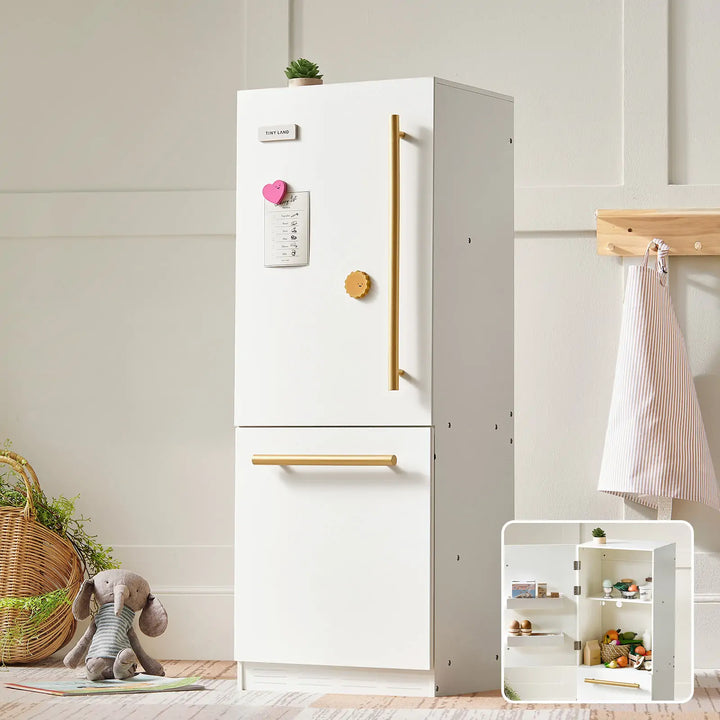 Tiny Land wooden play kitchen refrigerator for kids