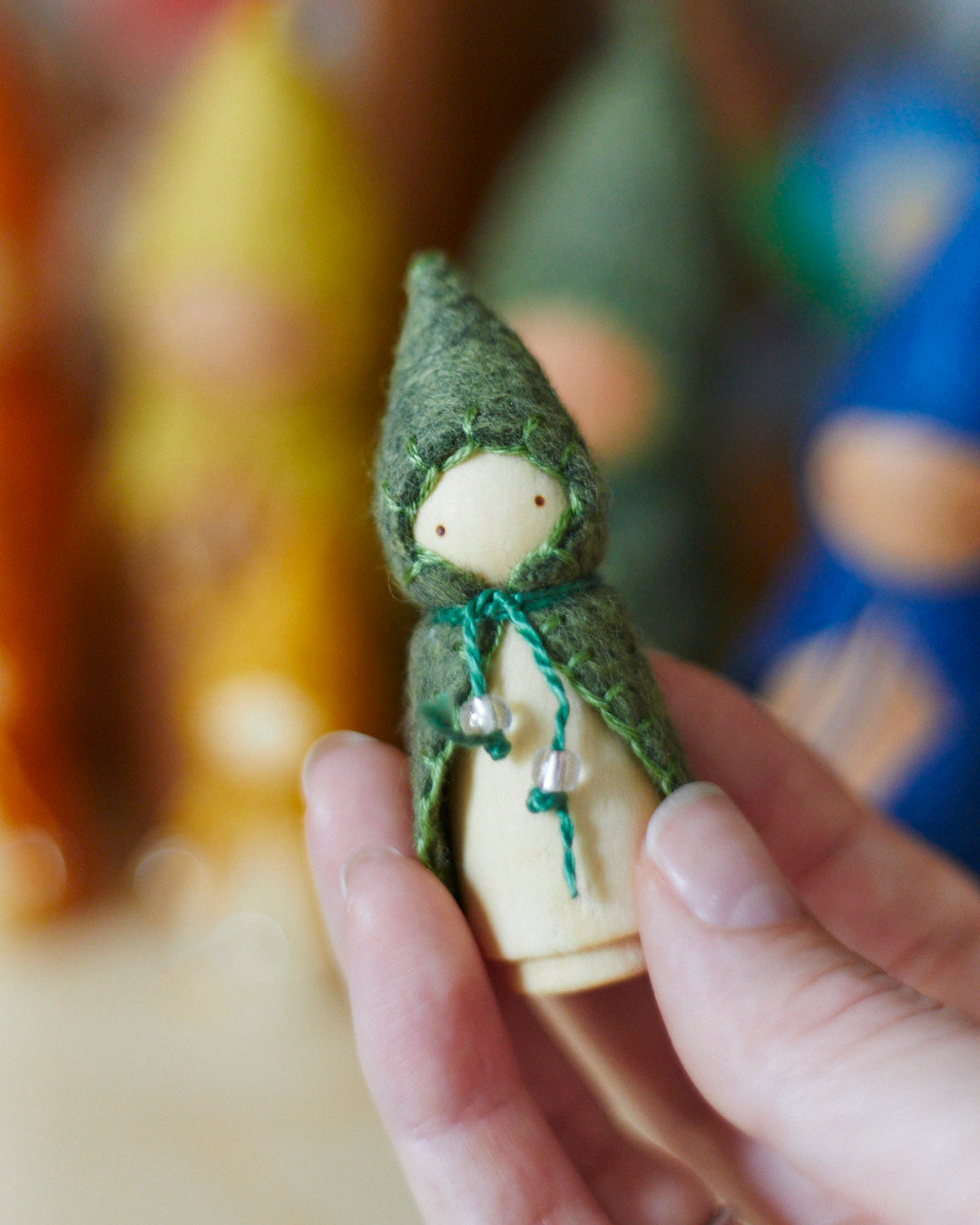 Mini Rainbow Wooden Gnome Set