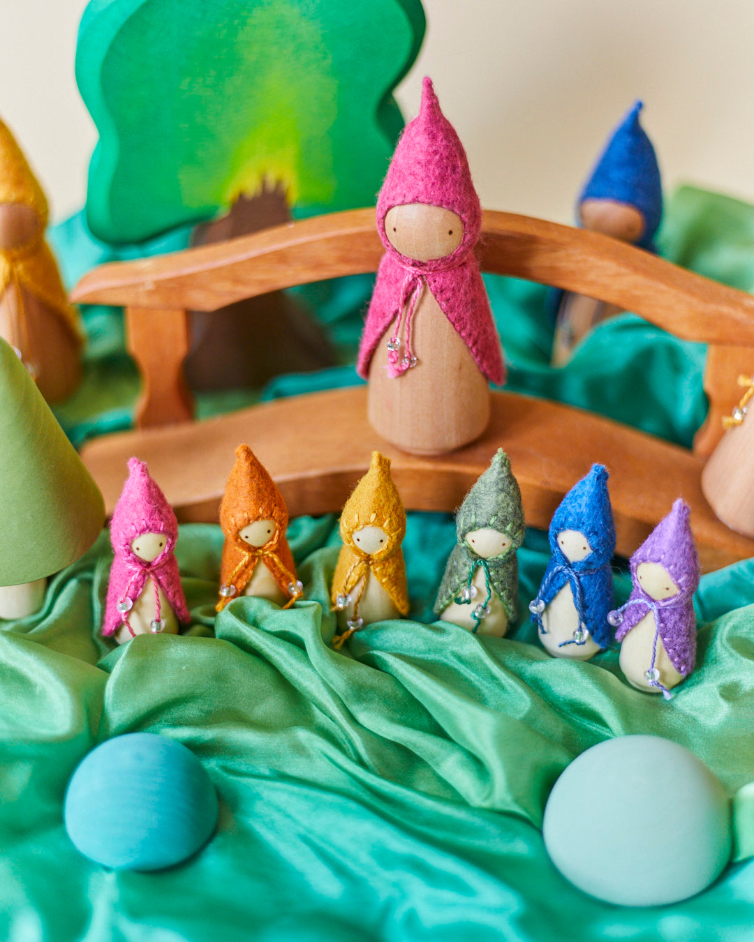 Mini Green Wooden Gnome