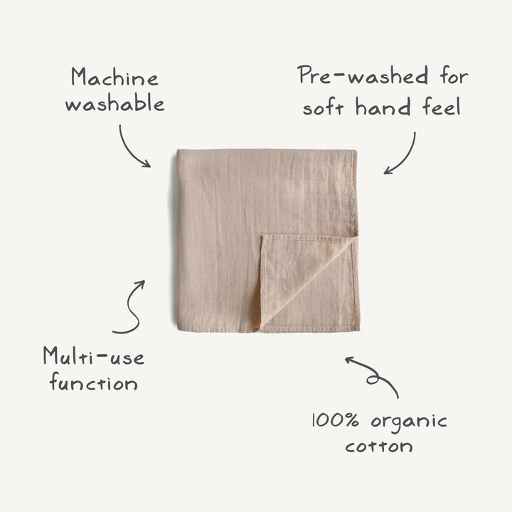 Organic Cotton Muslin Swaddle Blanket