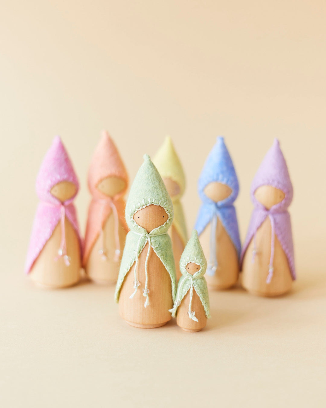 Pastel Green Wooden Gnome