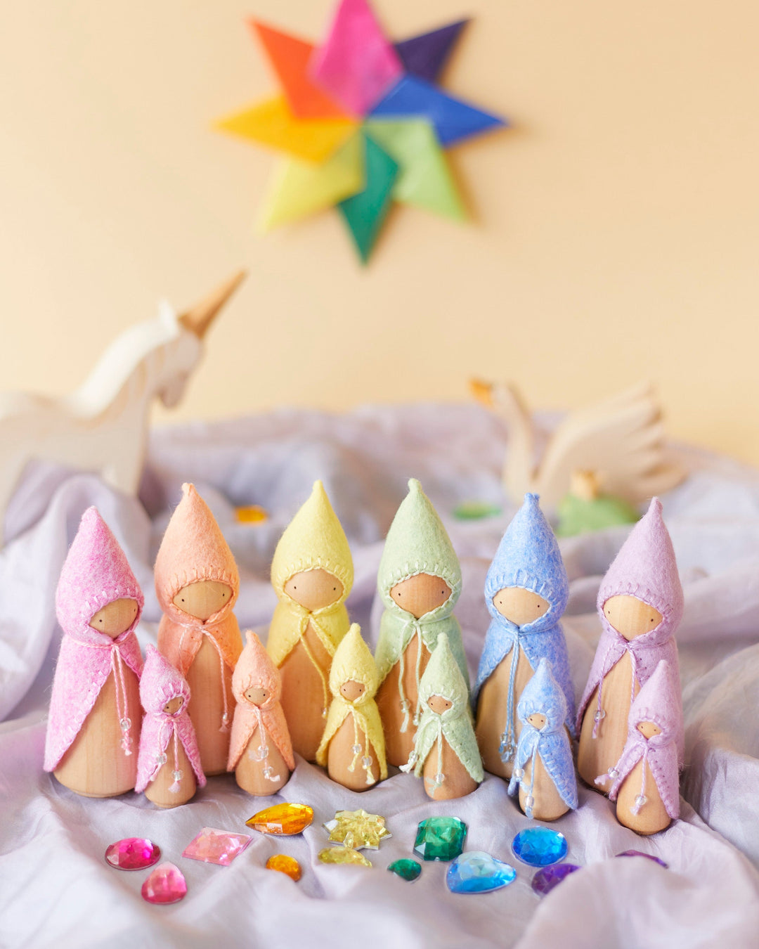 Mini Pastel Purple Wooden Gnome