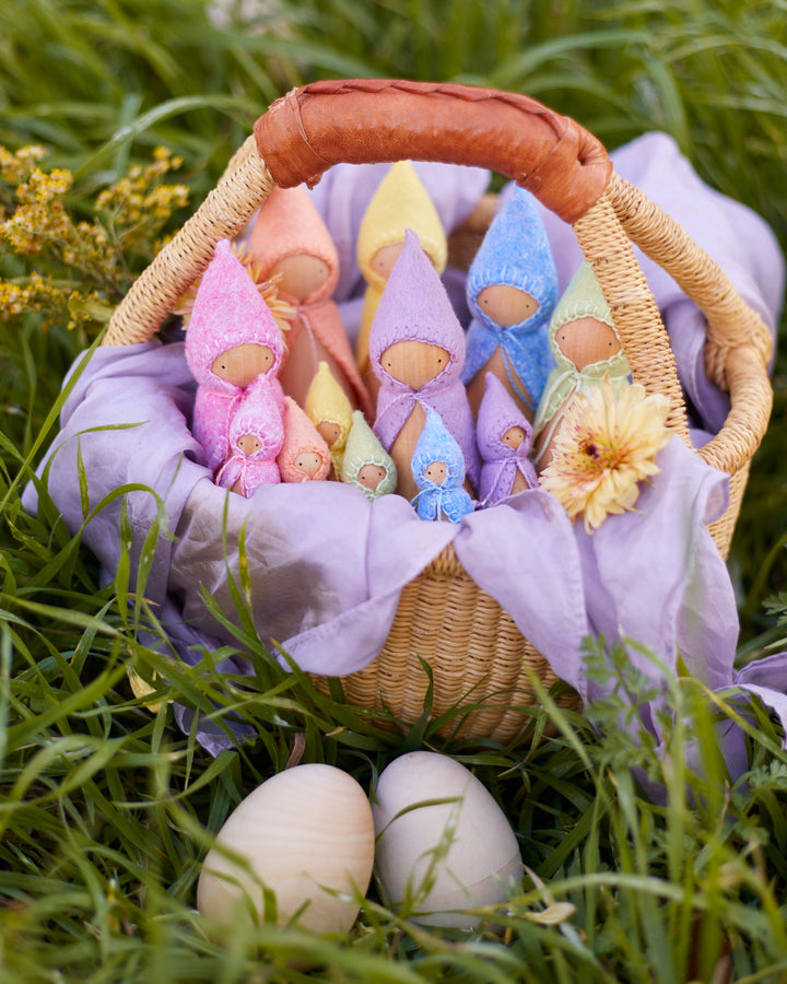 Mini Pastel Yellow Wooden Gnome