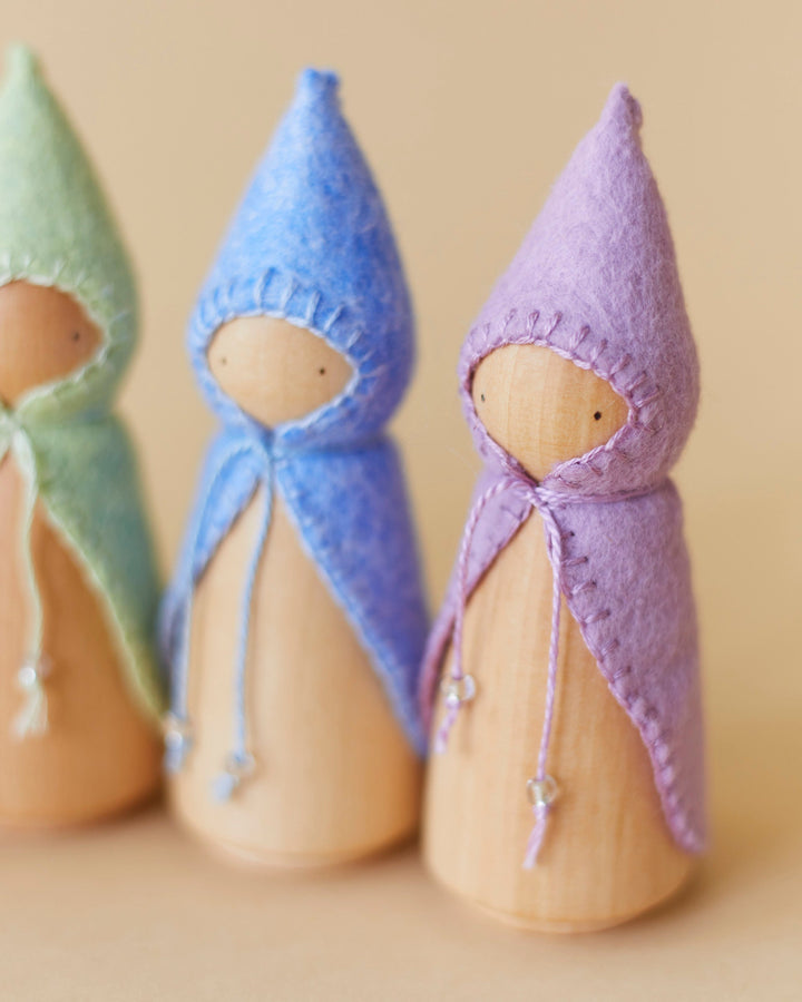 Pastel Rainbow Wooden Gnome Set