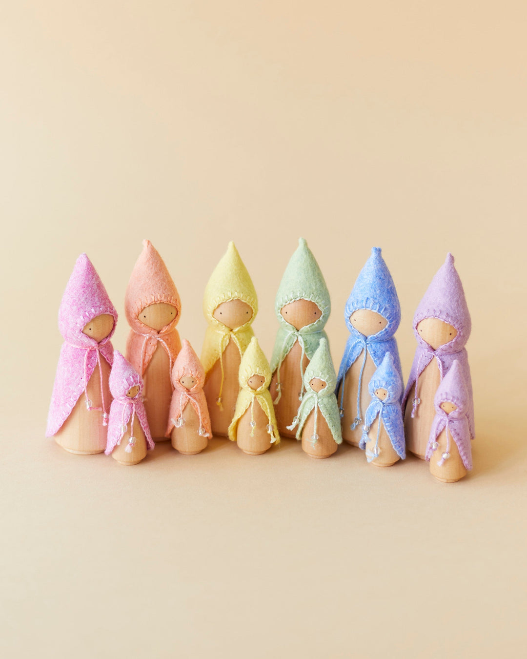 Mini Pastel Yellow Wooden Gnome