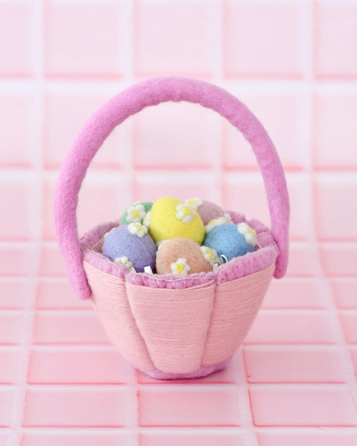 Petite Pink Felt Easter Basket
