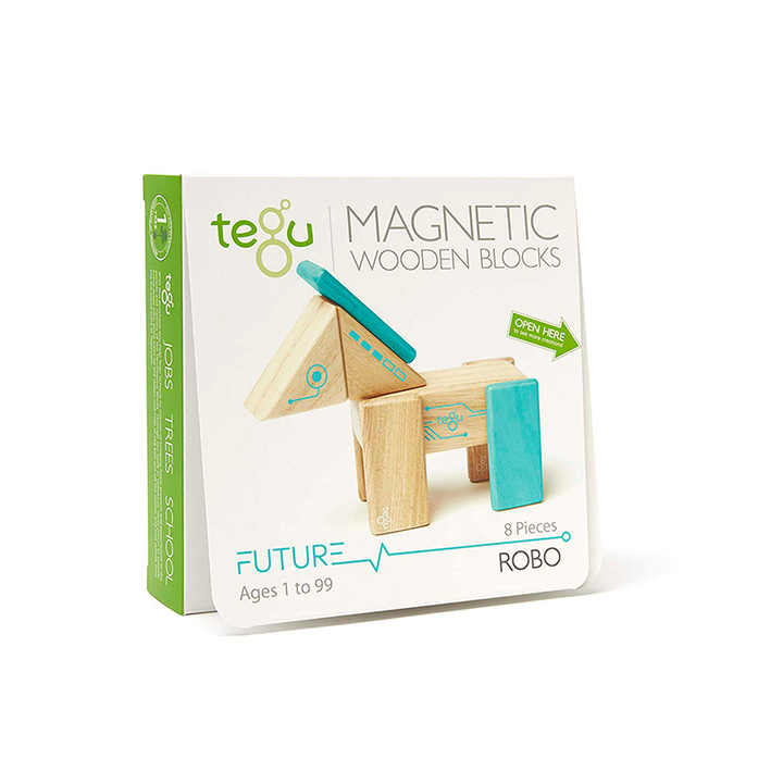 Robo <br>Magnetic Wooden Blocks <br>Future Collection, 8 pieces