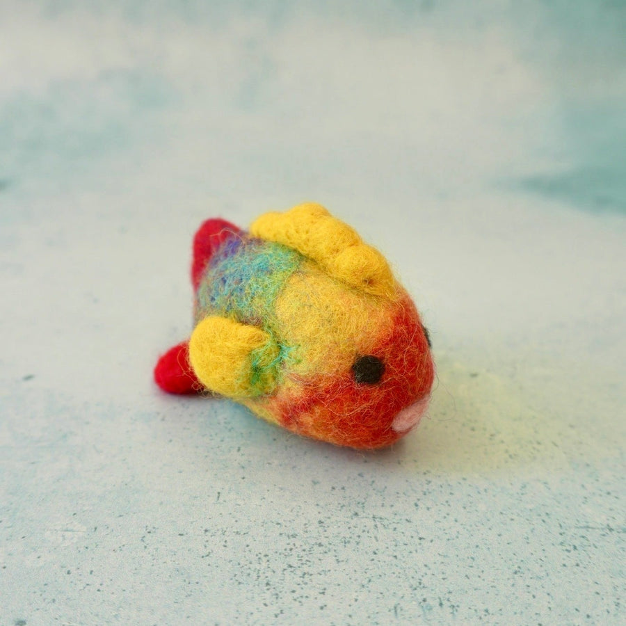 Rainbow Fish, hand-felted from New Zealand wool felt.