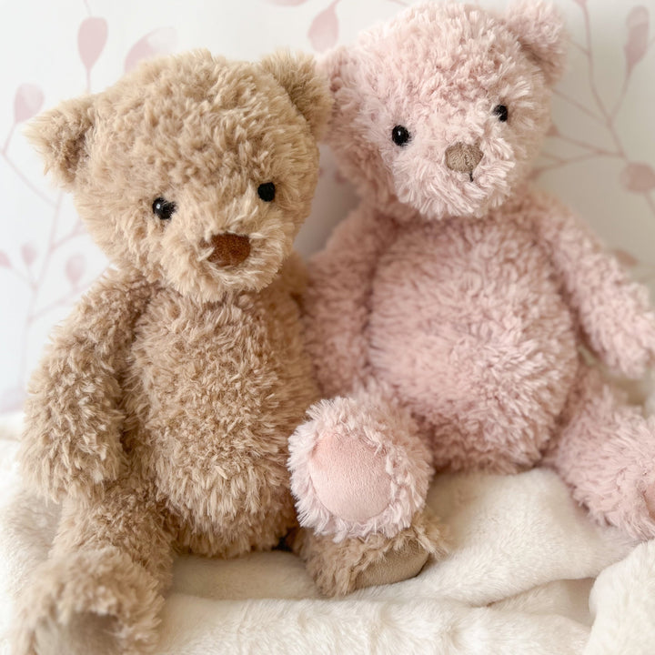 Mon Ami pink Marshmallow Bear plush toy with textured fur