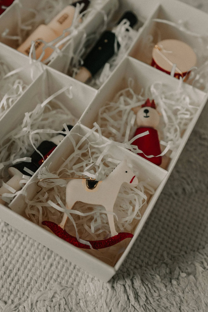 Sabo Concept Wooden Christmas Ornaments – Nutcracker, Ballerina, Mouse King &amp; Soldiers (9-Piece Set)