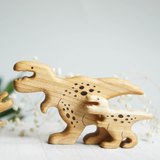 Wooden T-Rex, Mama, a natural wood animal toy by Tiny Fox Hole, cut and finished by hand from solid wood · view 1