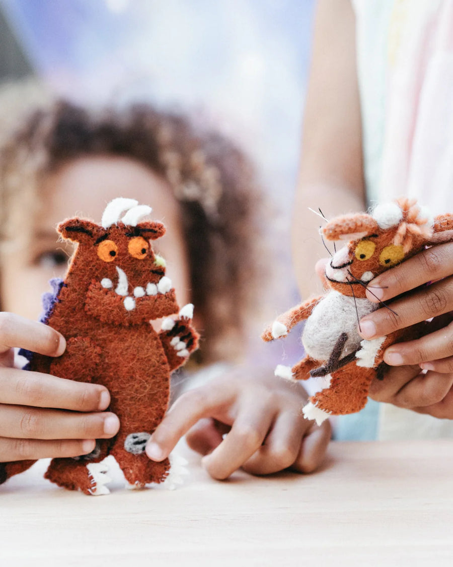 Second view of The Gruffalo's Child felt finger puppets