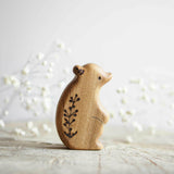 Wooden Baby Bear, Standing, a natural wood animal toy by Tiny Fox Hole, cut and finished by hand from solid wood · view 1
