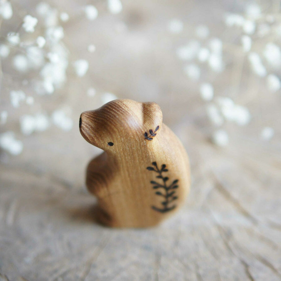 Wooden Baby Bear, Standing, a natural wood animal toy by Tiny Fox Hole (view 4)